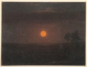 Tegning, Måneskin, Churchs gård, ca. 1865 af Frederic Edwin Church