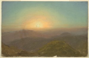 Tegning, morgenlandskab, 1865 af Frederic Edwin Church