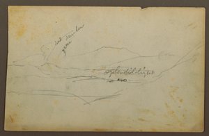Tegning, bjerglandskab, Colombia eller Ecuador, 1853 af Frederic Edwin Church