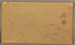 Tegning, bjerglandskab, Jamaica, Vestindien, juli 1865 af Frederic Edwin Church