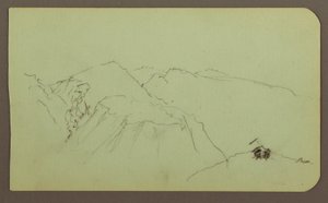 Tegning, bjerglandskab; bagside: landskab, 1883 af Frederic Edwin Church