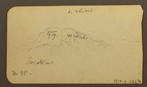 Tegning, bjerglandskaber; bagside: bjergflanke, Tocatecas, 22. december 1884 af Frederic Edwin Church