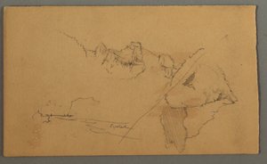 Tegning, Bjergtoppe, 1868 af Frederic Edwin Church