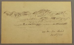 Tegning, Mountain Peaks, 22. februar 1868 af Frederic Edwin Church