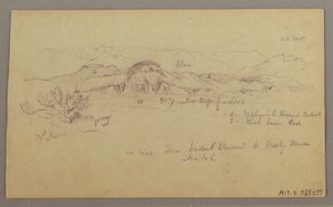 Tegning, Mountain Peaks, 22. februar 1868 af Frederic Edwin Church