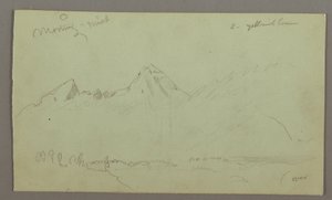 Tegning, Bjergtoppe, muligvis 1868 af Frederic Edwin Church