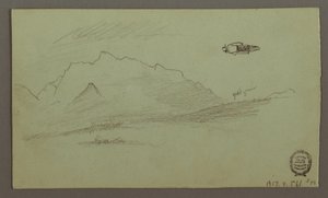 Tegning, Bjergtoppe, muligvis 1868 af Frederic Edwin Church