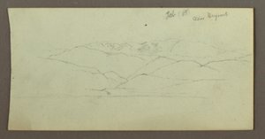 Tegning, bjergkæde, februar 1868 af Frederic Edwin Church