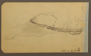 Tegning, Mountain Side, tårn; bagside: Mountain Side, 1889 af Frederic Edwin Church