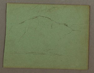 Tegning, Bjerg ved kysten, muligvis 1856 af Frederic Edwin Church