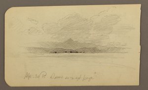 Tegning, bjerglandskab, Toluca; bagside: Bjerg, Toluca, 20. april 1885 af Frederic Edwin Church