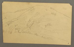 Tegning, Bjergtop, 1877 af Frederic Edwin Church