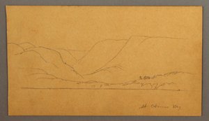 Tegning, bjergrig bugt, muligvis 1859 af Frederic Edwin Church