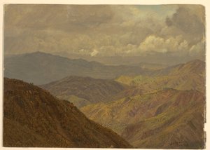 Tegning, Bjerglandskab, juli 1865 af Frederic Edwin Church