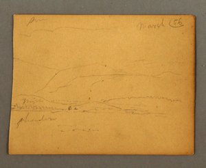 Tegning, Bjerge, marts 1856 af Frederic Edwin Church