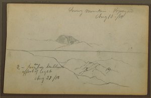 Tegning, Bjerge, Popayan, Colombia, august 1853 af Frederic Edwin Church