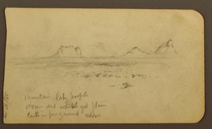Tegning, Bjerge; Bagside: Foothills amp; Bjergkæde, 21. december 1885 af Frederic Edwin Church