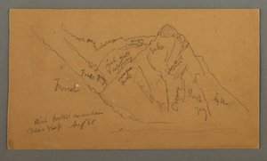 Tegning, Bjerge fra Valais, De Penninske Alper, august 1868 af Frederic Edwin Church