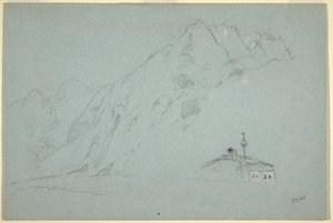 Tegning, bjerge nær Abtenau. Salzkammergut, 5. august 1868 af Frederic Edwin Church