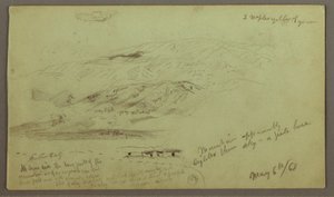 Tegning, studie af bjergside, 6. maj 1868 af Frederic Edwin Church