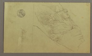 Tegning, bjergside, muligvis 1868 af Frederic Edwin Church