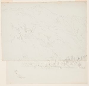Tegning, Mt. Katadhin, Maine, 1870-78 af Frederic Edwin Church