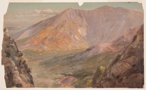 Tegning, Mt. Katahdin, Great Basin fra South Turner Mountain, 1877 af Frederic Edwin Church