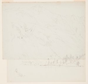 Tegning, Mt. Katahdin, Maine, 1870-78 af Frederic Edwin Church