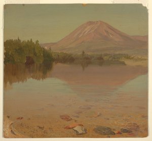 Tegning, Mt. Katahdin fra Lake Katahdin, muligvis 1870 af Frederic Edwin Church