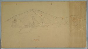 Tegning, Mt. Katahdin fra sydøst; bagside: Mt. Katadhin, 1876-78 af Frederic Edwin Church