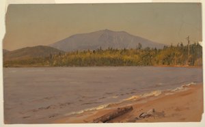 Tegning, Katahdin-bjerget fra Togue Pond, muligvis 1878 af Frederic Edwin Church