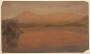 Tegning, Mts. Katahdin og Turner fra Lake Katahdin, 1860-78 af Frederic Edwin Church