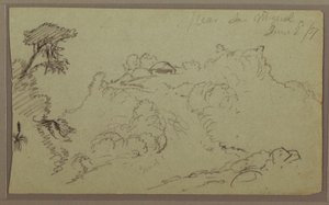 Tegning, nær San Miguel, Ecuador; bagside: Ufærdig bjergskitse, 2. juni 1857 af Frederic Edwin Church
