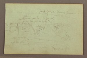 Tegning, Niagara Falls set fra den canadiske side, 1856 af Frederic Edwin Church