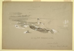 Tegning, Niagara Falls fra Terrapin Point, 20. marts 1856 af Frederic Edwin Church