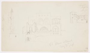 Tegning, gammelt hus, Beirut, 1868 af Frederic Edwin Church