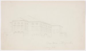 Tegning, gammelt hus, Beirut, 1868 af Frederic Edwin Church