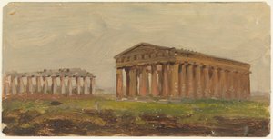 Tegning, Paestum, Neptuns tempel, 1868 af Frederic Edwin Church