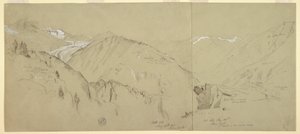 Tegning, Panoramaudsigt fra Bel Arp, 1868 af Frederic Edwin Church