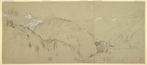 Tegning, Panoramaudsigt fra Bel Arp, 1868 af Frederic Edwin Church