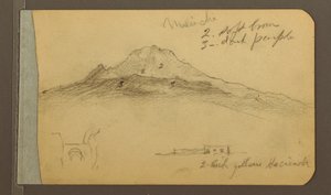 Tegning, toppen af Malintzi, 1889 af Frederic Edwin Church