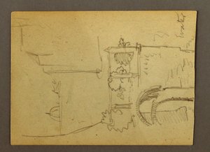 Tegning, Pilazzo over vand, muligvis 1868-69 af Frederic Edwin Church