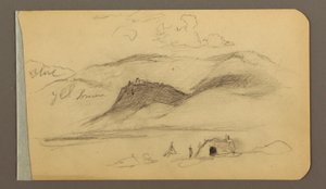 Tegning, Slette, bakke, by; Bagside: Bjergkæde, 1889 af Frederic Edwin Church