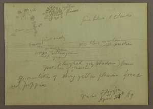 Tegning, plante- og landskabsstudie, 28. april 1869 af Frederic Edwin Church
