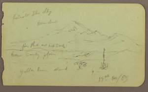 Tegning, Popocatapel; bagside: Frise på Texcoco Hotel, 18. december 1883 af Frederic Edwin Church