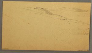 Tegning, Regn over bakker, muligvis 1866 af Frederic Edwin Church