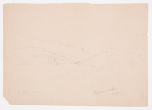 Tegning, Ripogenus-søen, ca. 1855 af Frederic Edwin Church