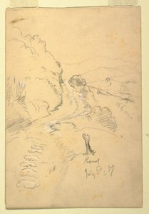 Tegning, vej i Ecuador, 3. juli 1857 af Frederic Edwin Church