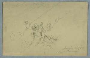 Tegning, vej gennem Blue Mountains, nær Homestead, Jamaica, august 1865 af Frederic Edwin Church