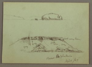Tegning, Klipper foran kystlinjen, Klipper ved kystlinjen, april 1869 af Frederic Edwin Church